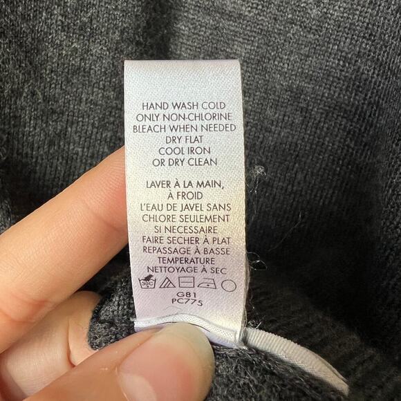 Calvin Klein Charcoal Ombre Full Zip Wool Blend Sweater Size Small - Picture 5 of 5